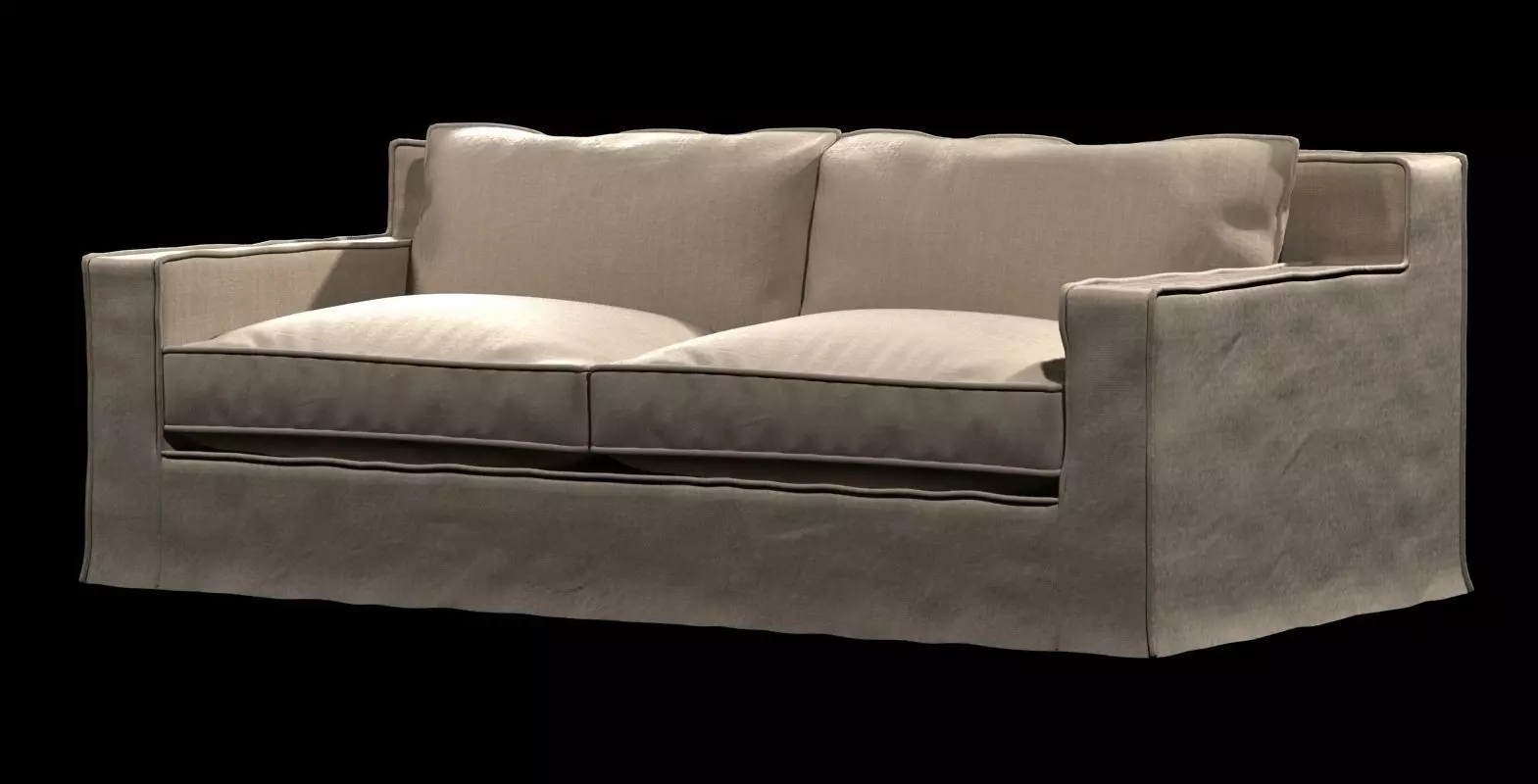 restoration hardware beige capri slipcovered sofa 3D model_0