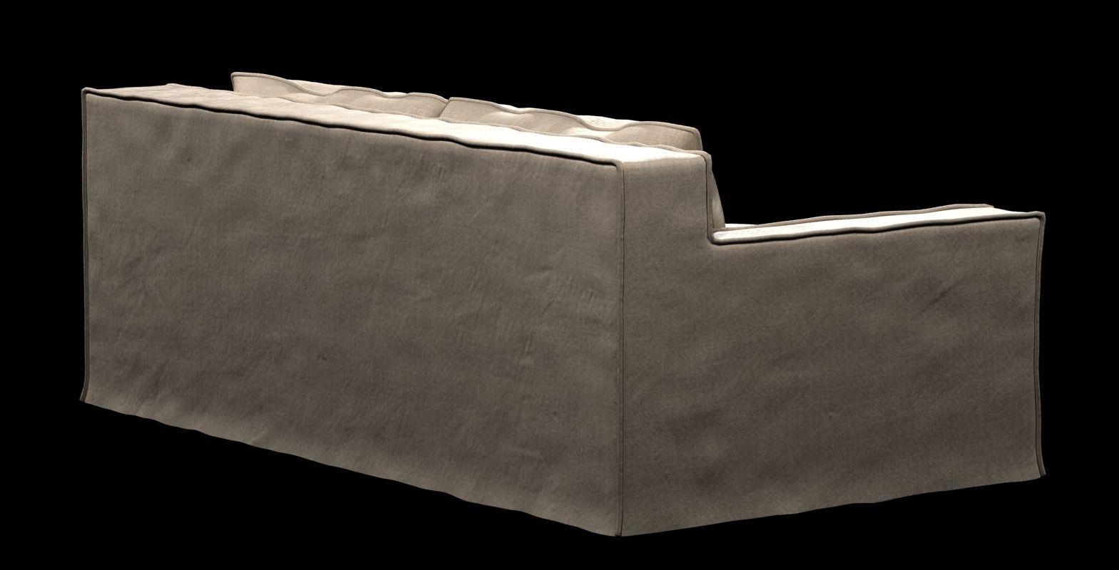 restoration hardware beige capri slipcovered sofa 3D model_7
