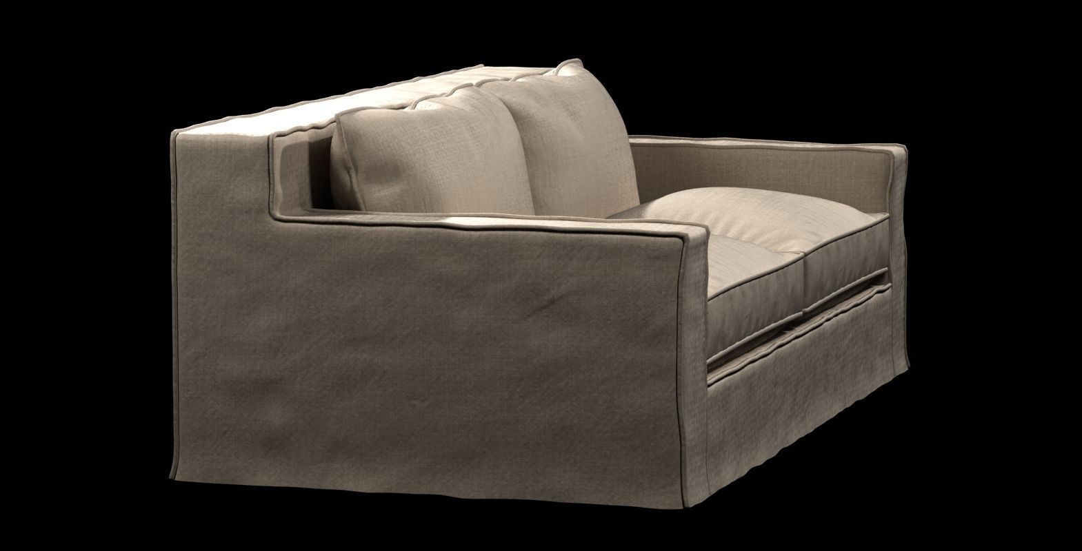 restoration hardware beige capri slipcovered sofa 3D model_6