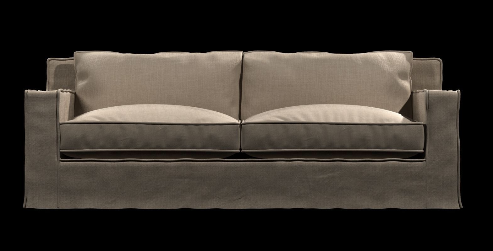 restoration hardware beige capri slipcovered sofa 3D model_5