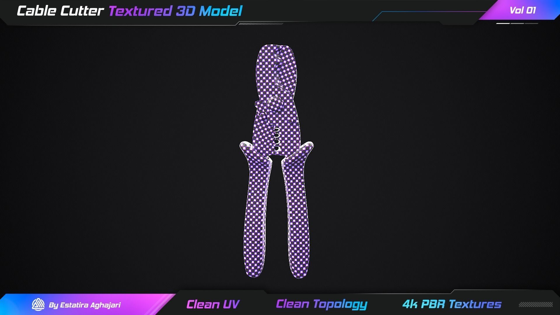 Cable Cutter Low-poly 3D model_18