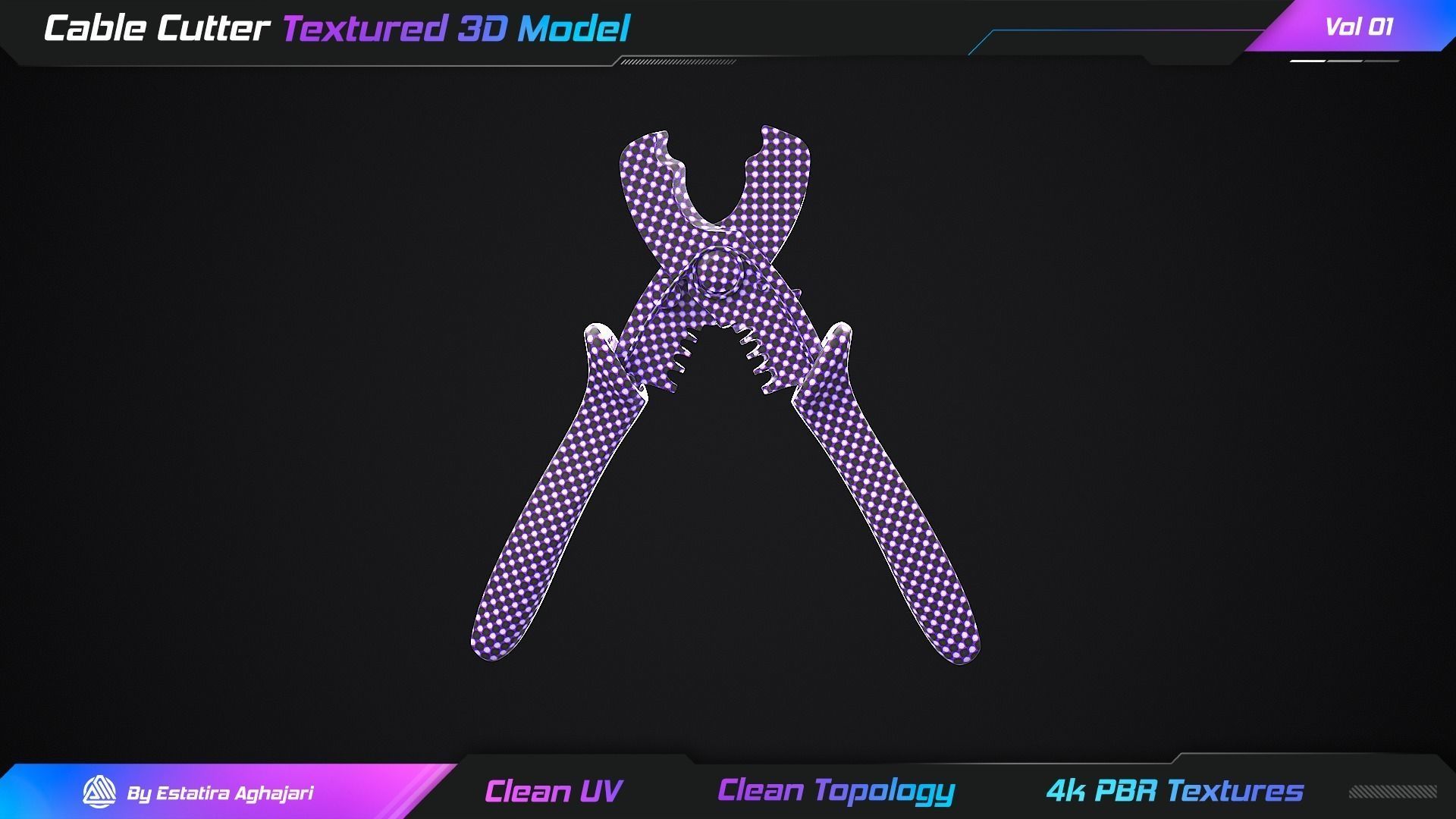 Cable Cutter Low-poly 3D model_17