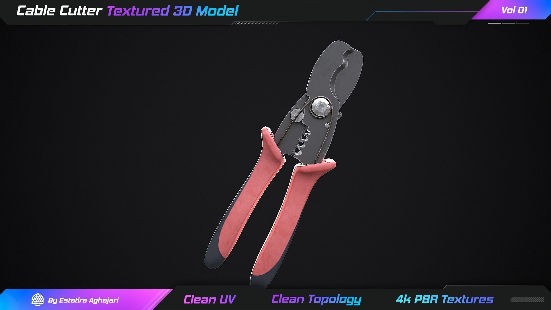 Cable Cutter Low-poly 3D model_6