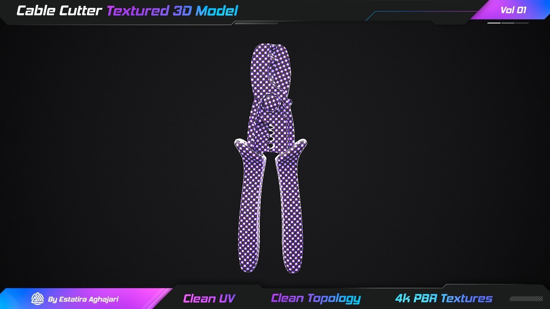 Cable Cutter Low-poly 3D model_19