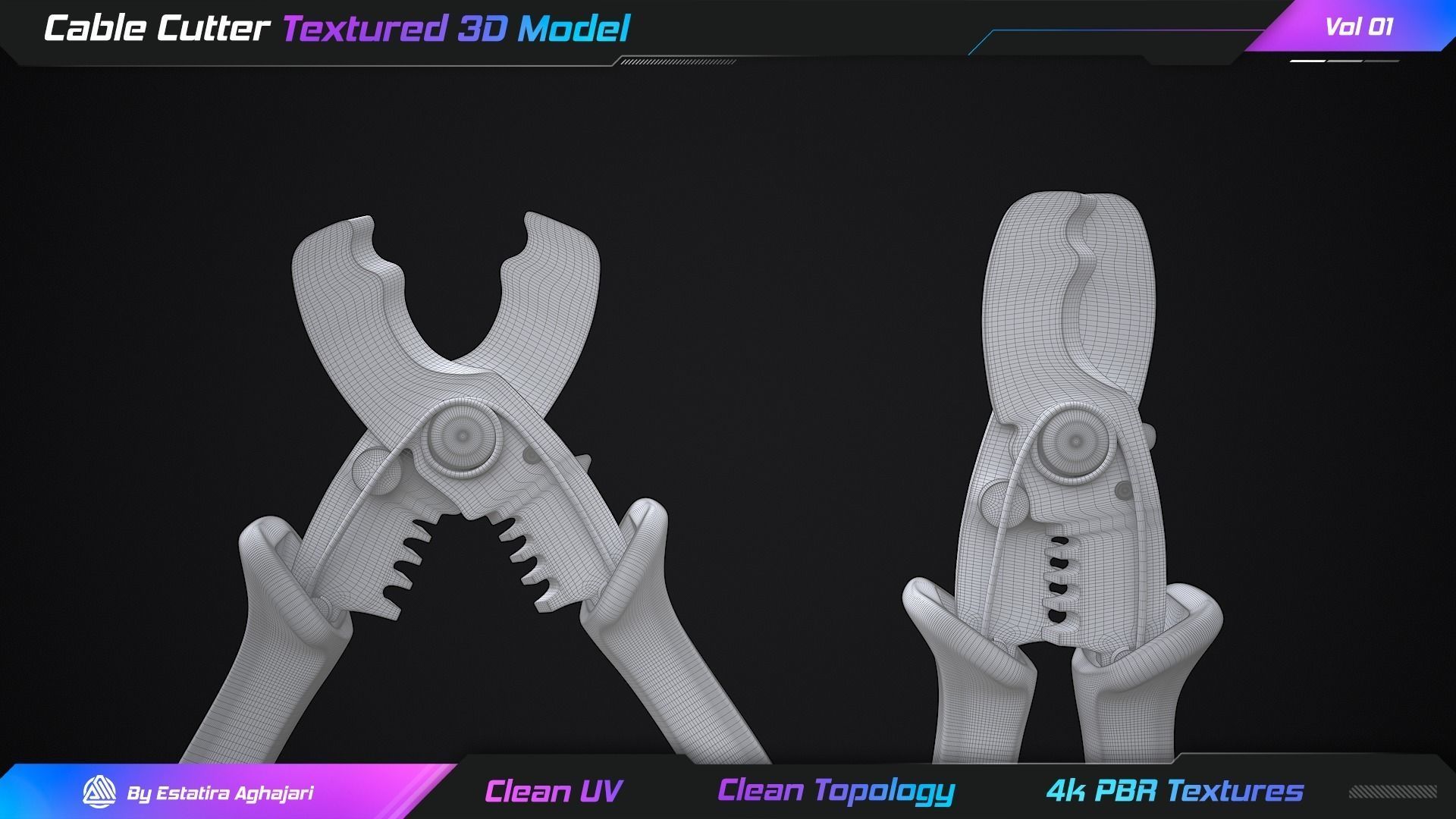 Cable Cutter Low-poly 3D model_15