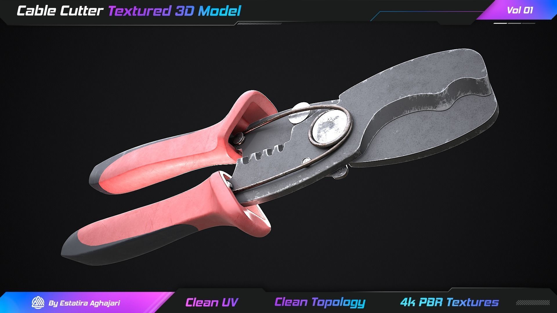Cable Cutter Low-poly 3D model_8