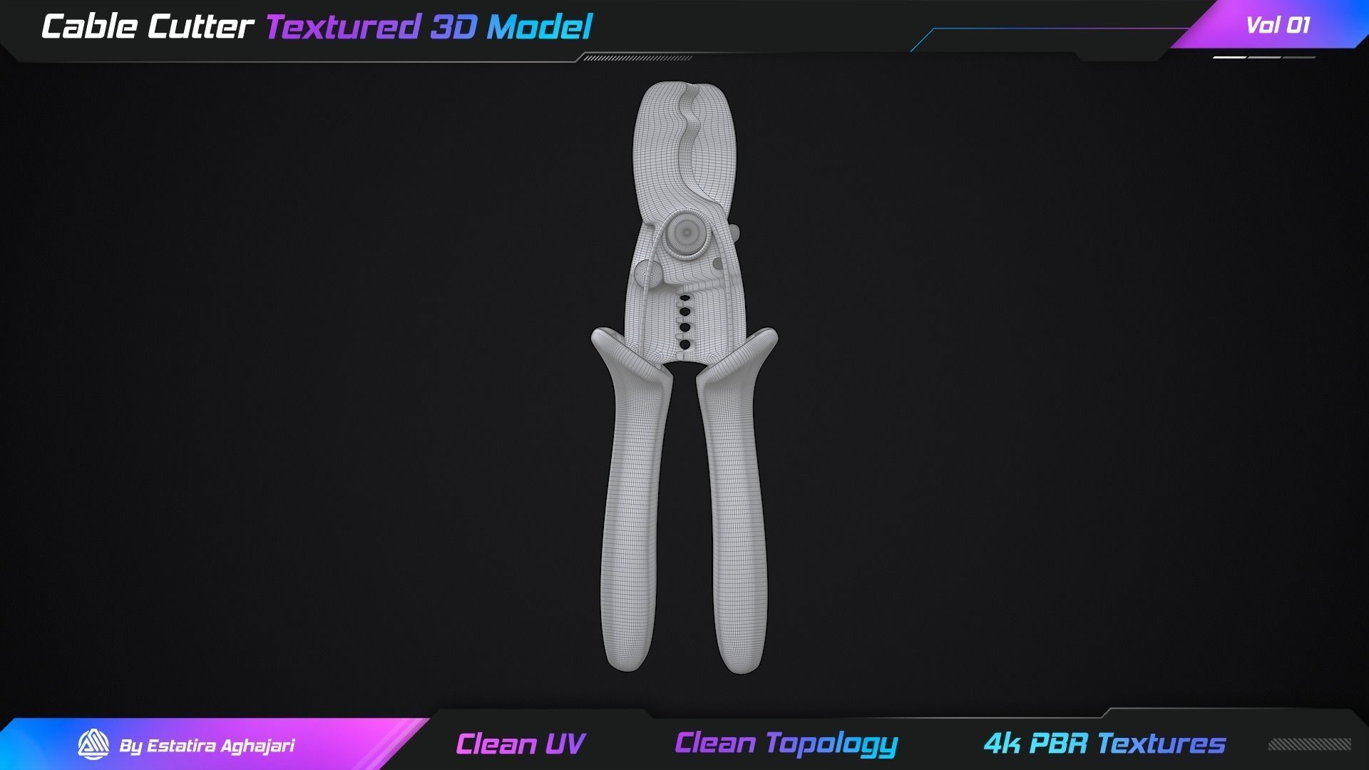 Cable Cutter Low-poly 3D model_12