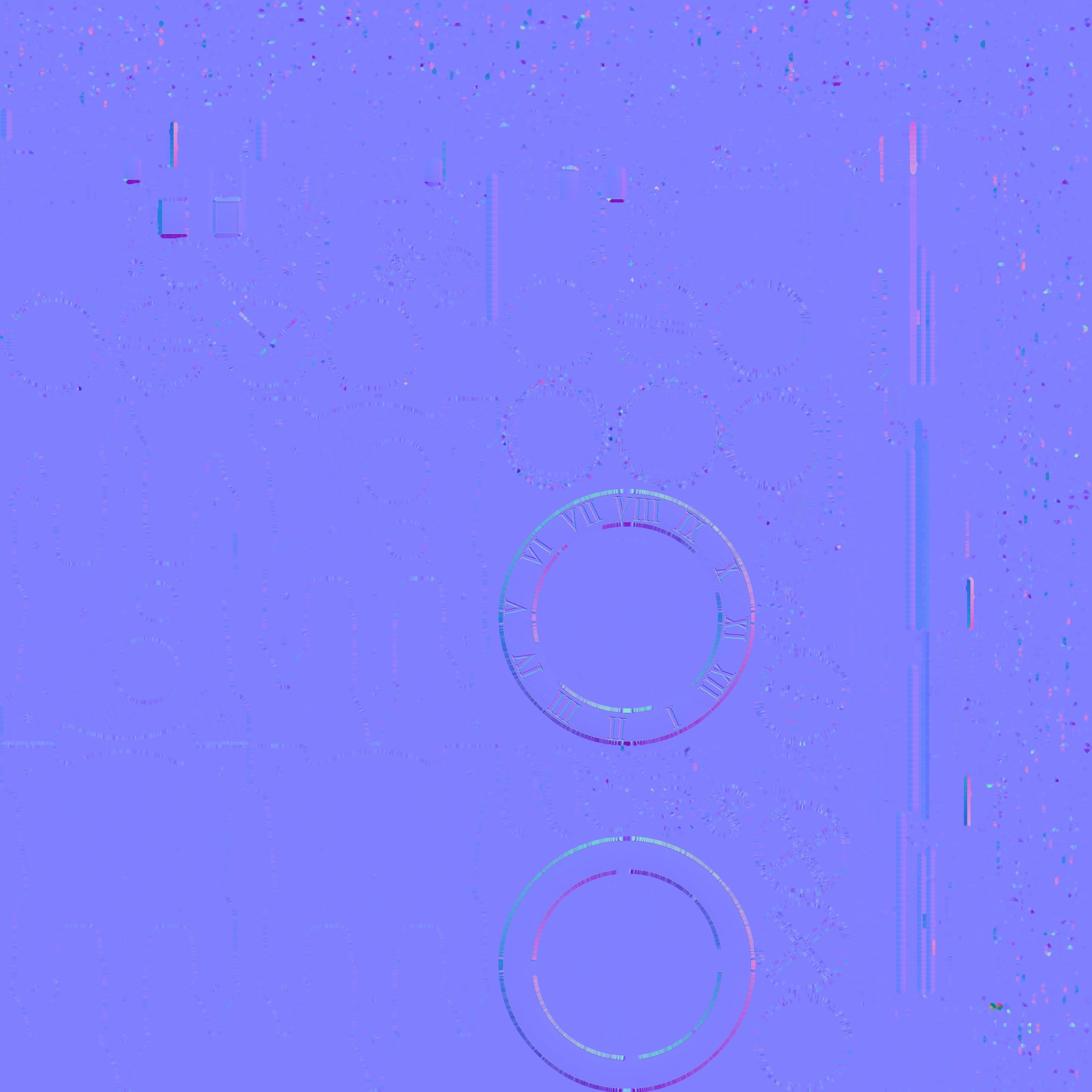 Wooden Wall Clock Open Case Design 3D model_19