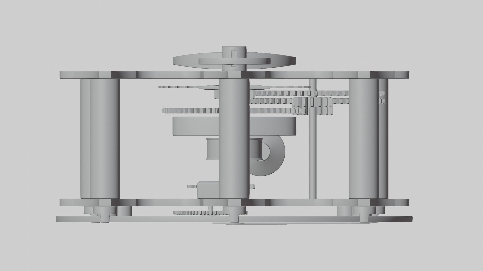 Wooden Wall Clock Open Case Design 3D model_10