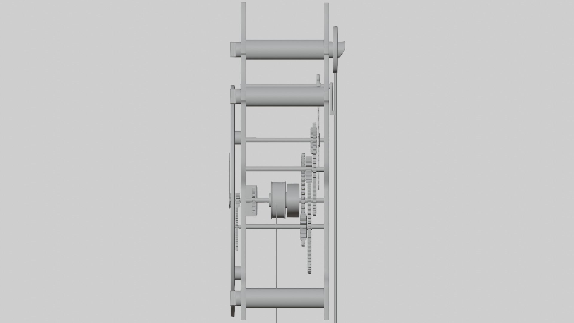 Wooden Wall Clock Open Case Design 3D model_9