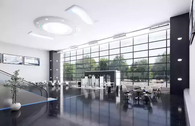 Business center lobby interior 3D model