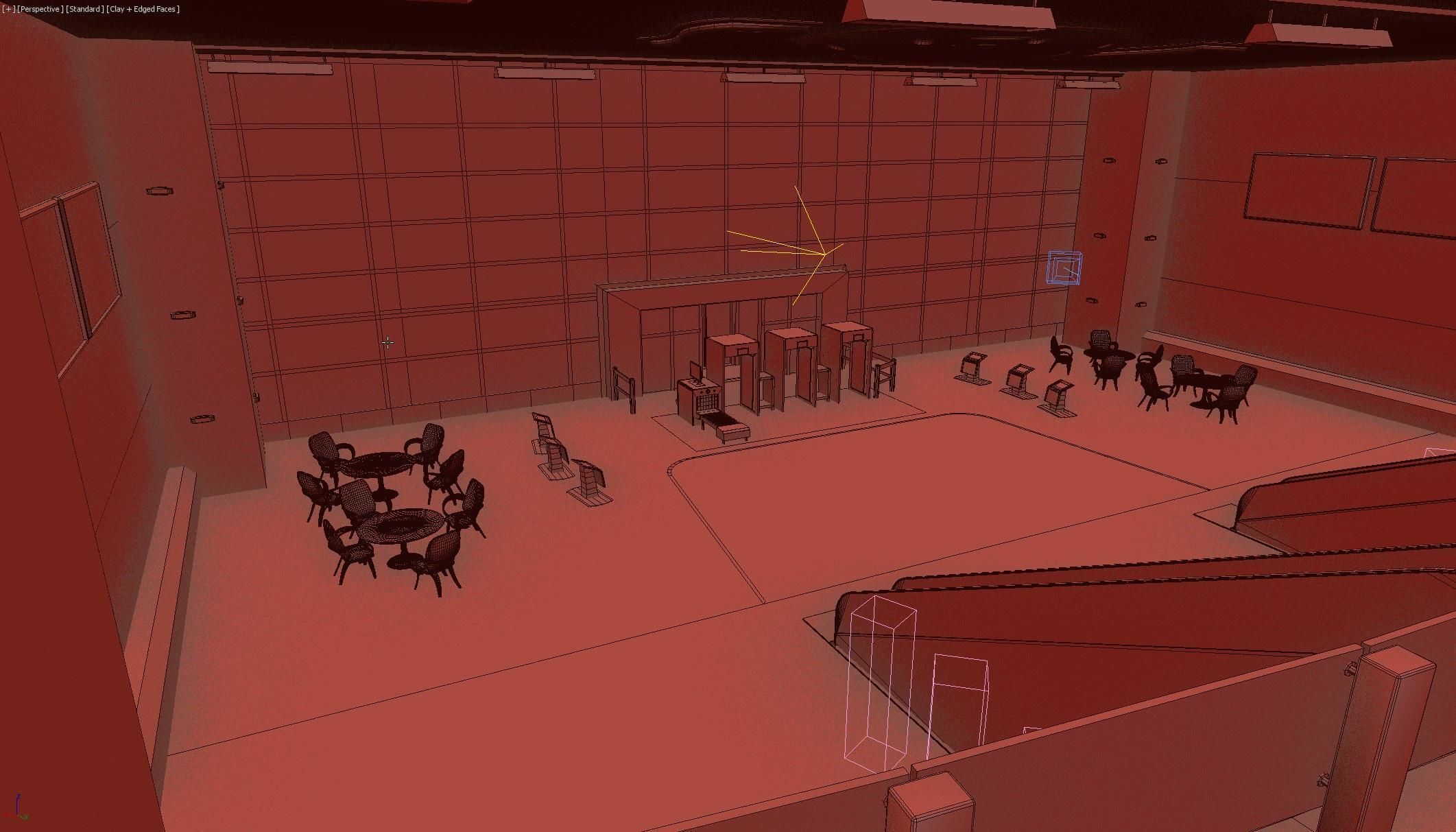 Business center lobby interior 3D model_7