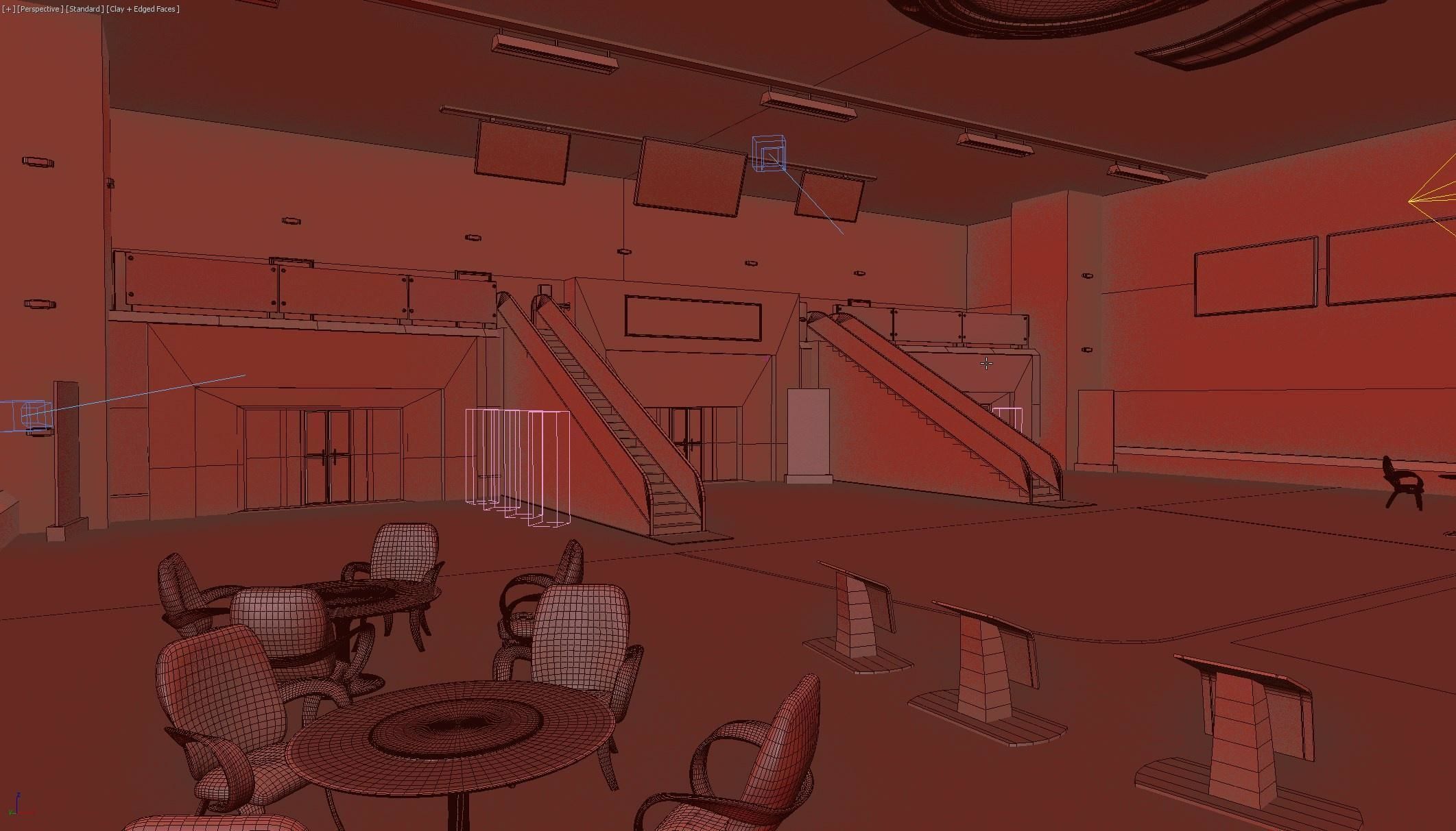 Business center lobby interior 3D model_6