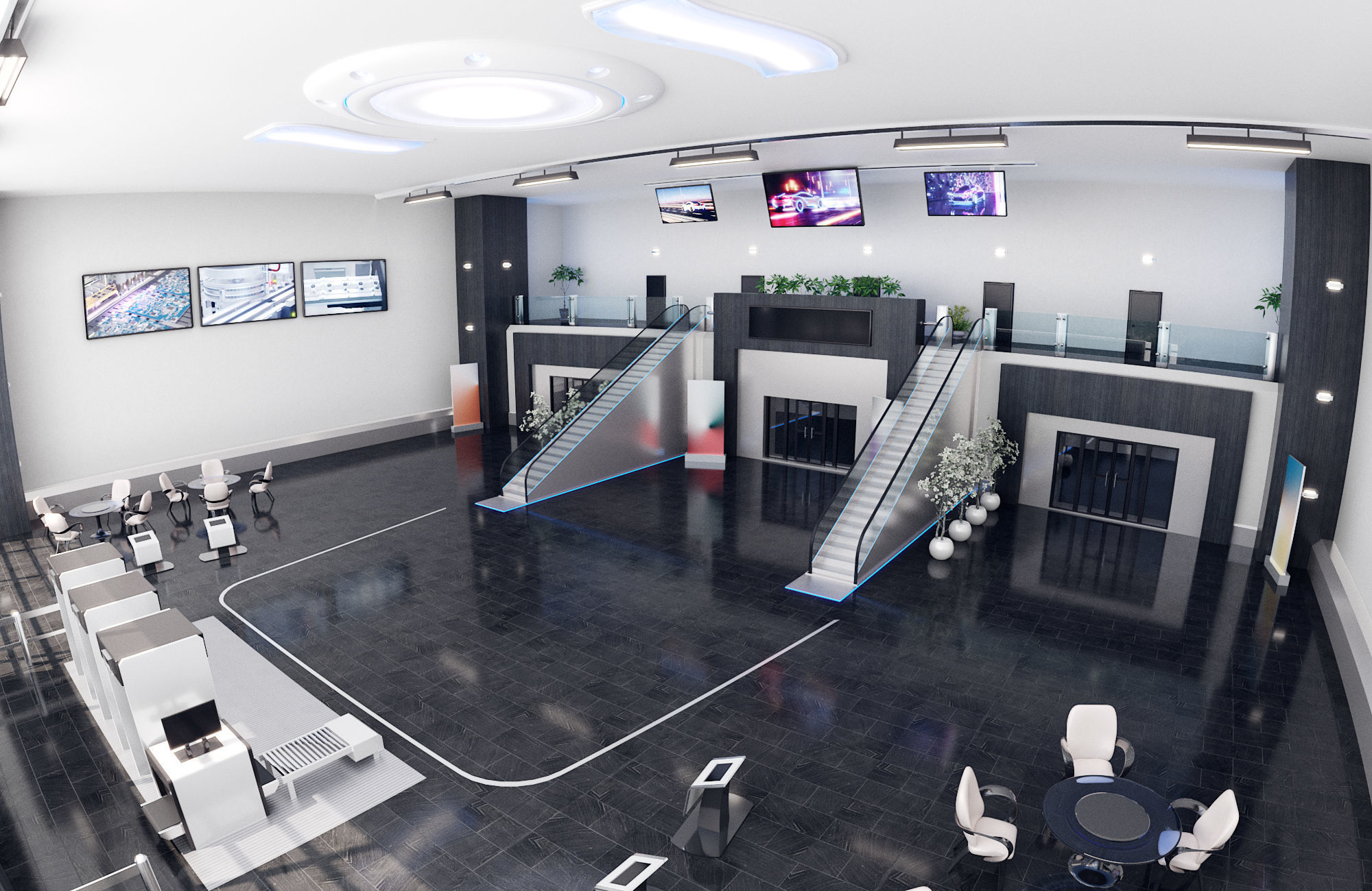 Business center lobby interior 3D model_5