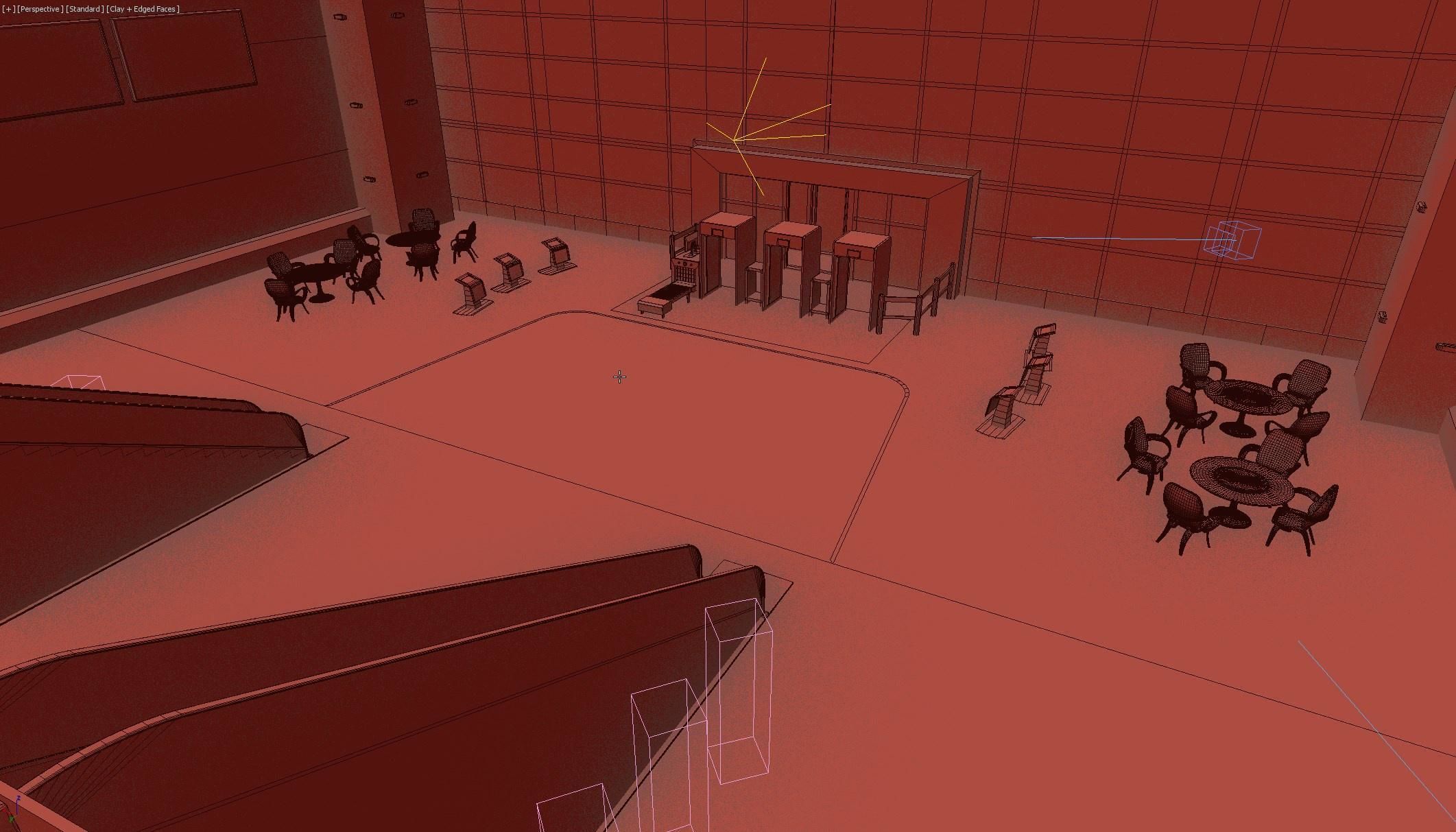 Business center lobby interior 3D model_8