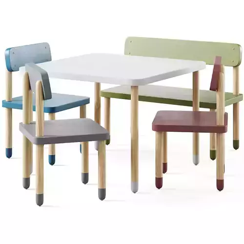 Children table and chairs 2 by Flexa
