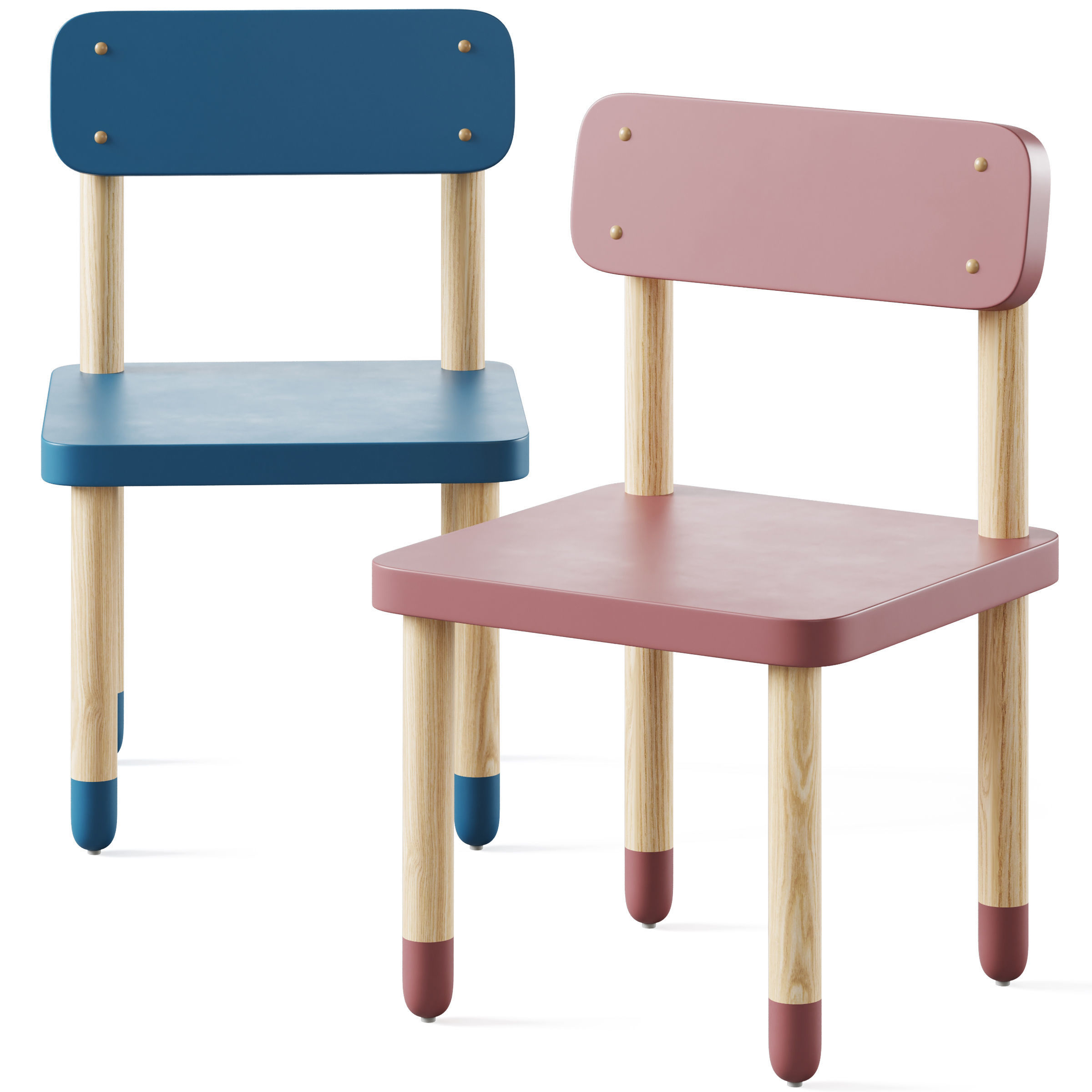 Children table and chairs 2 by Flexa 3D model_2