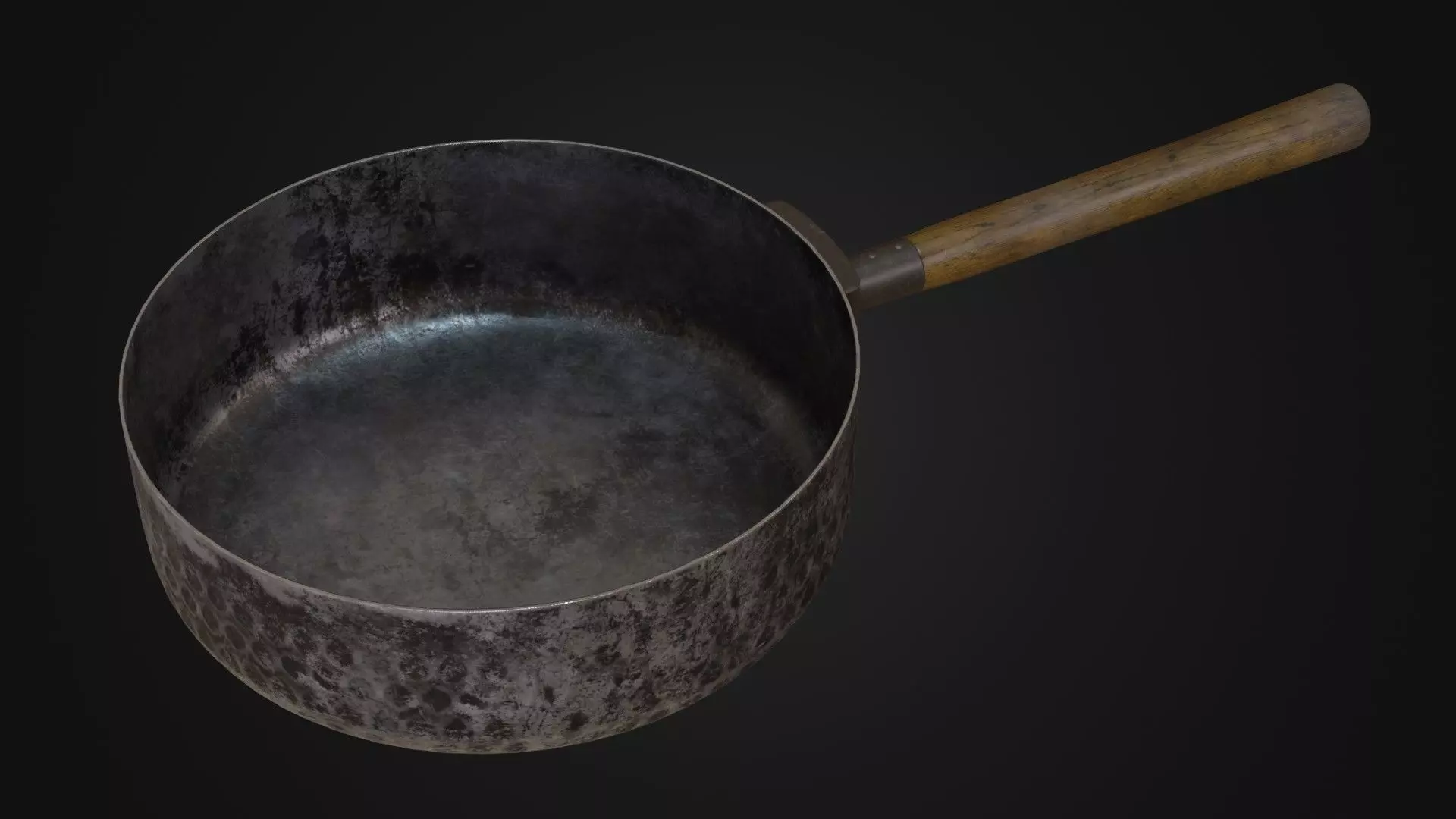 Dirty worn old Pan 01 Low-poly 3D model