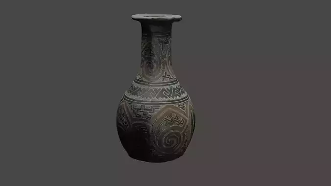 Decorative inca kuzco ceramic vase 