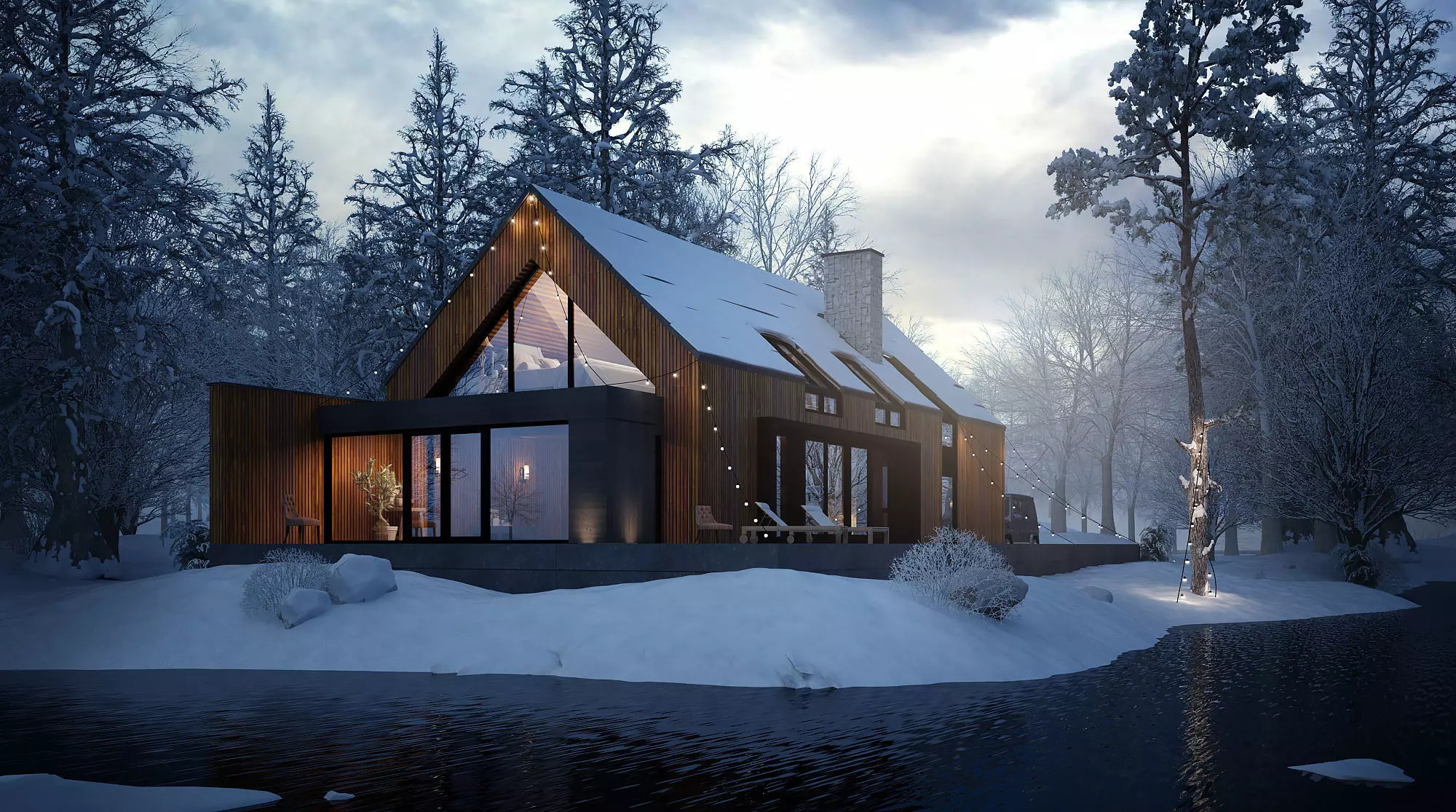 Forest House 3D model_0