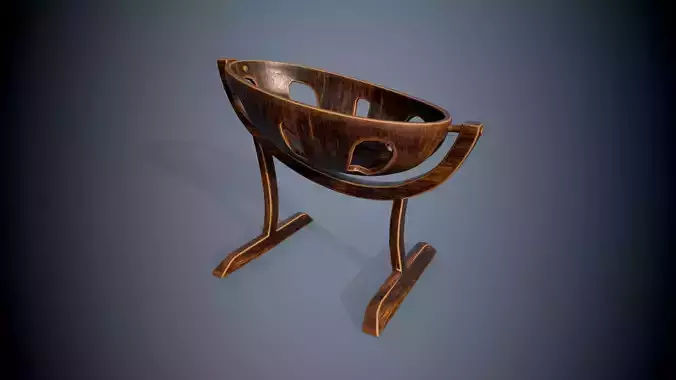 Stylized bed for a child PBR game ready