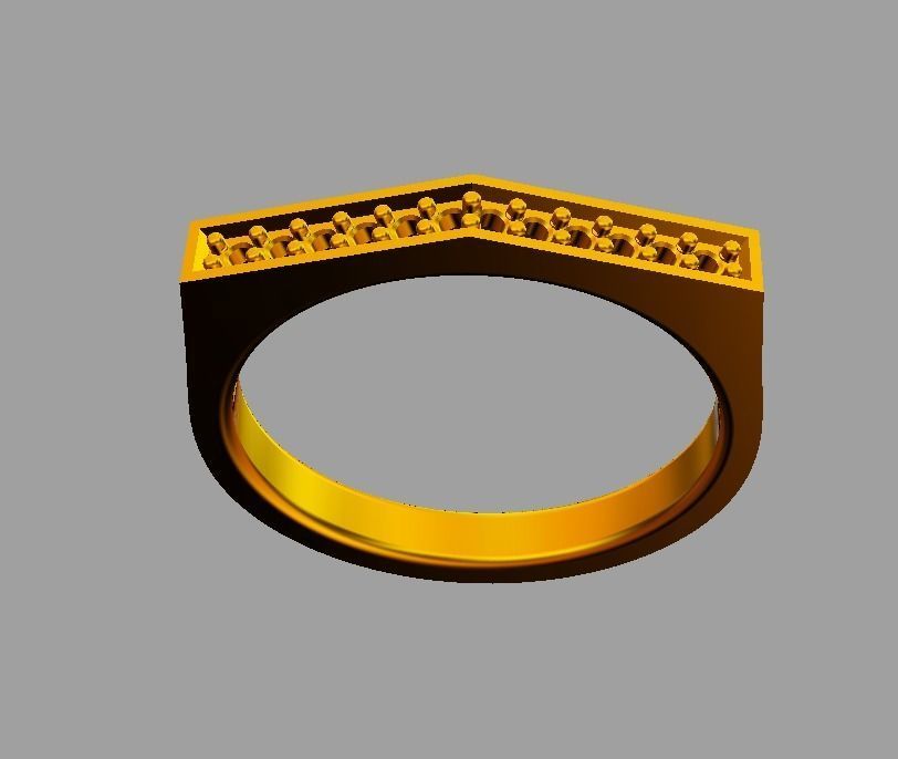 Angled Diamond Ring 3D print model_6