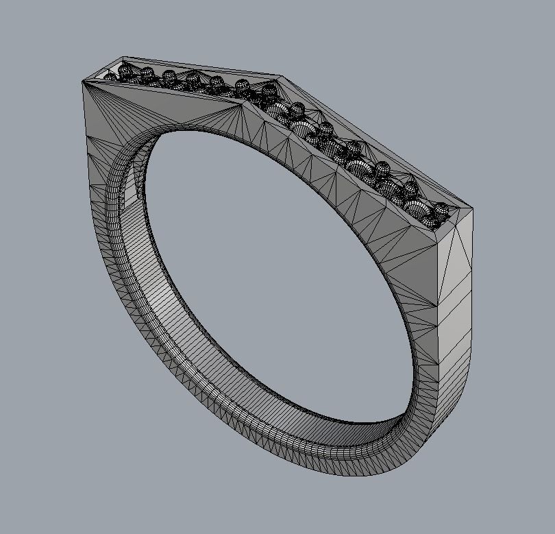 Angled Diamond Ring 3D print model_11