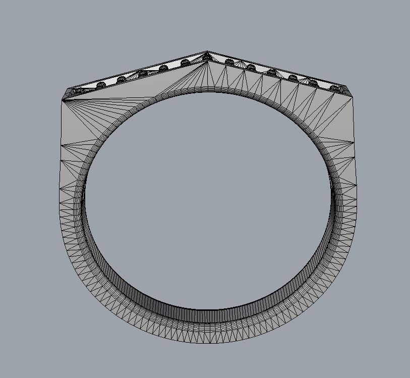 Angled Diamond Ring 3D print model_12