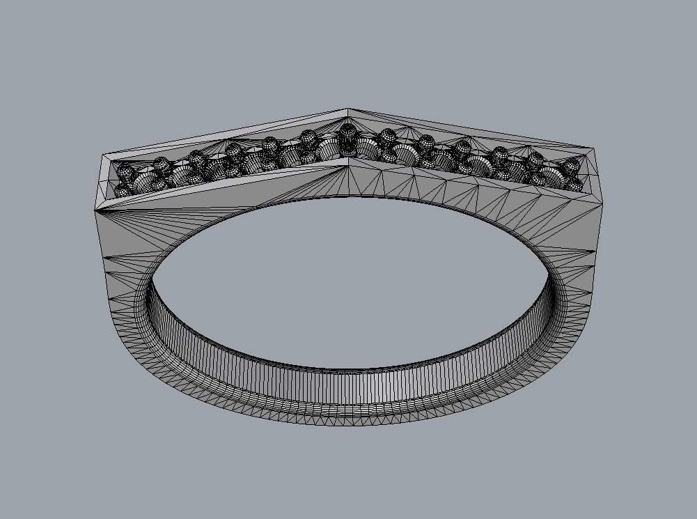Angled Diamond Ring 3D print model_10