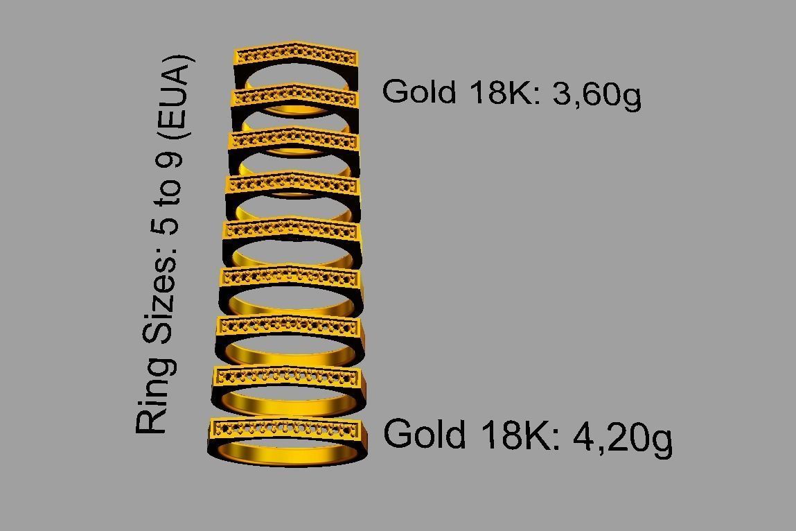 Angled Diamond Ring 3D print model_4