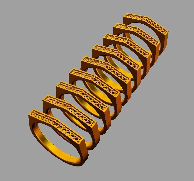 Angled Diamond Ring 3D print model_5