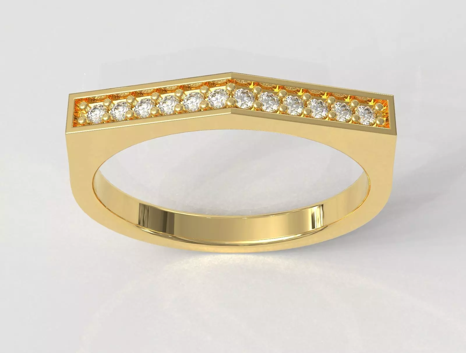Angled Diamond Ring 3D print model_0