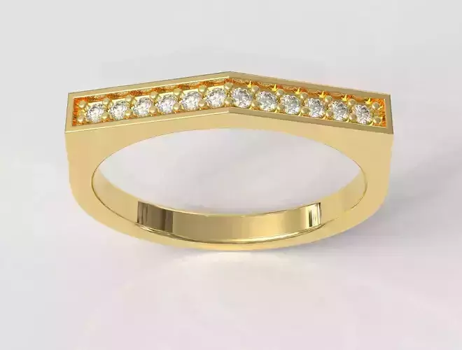 Angled Diamond Ring 3D print model
