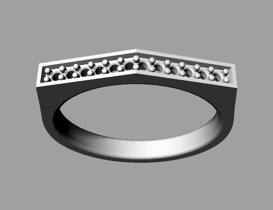Angled Diamond Ring 3D print model_13