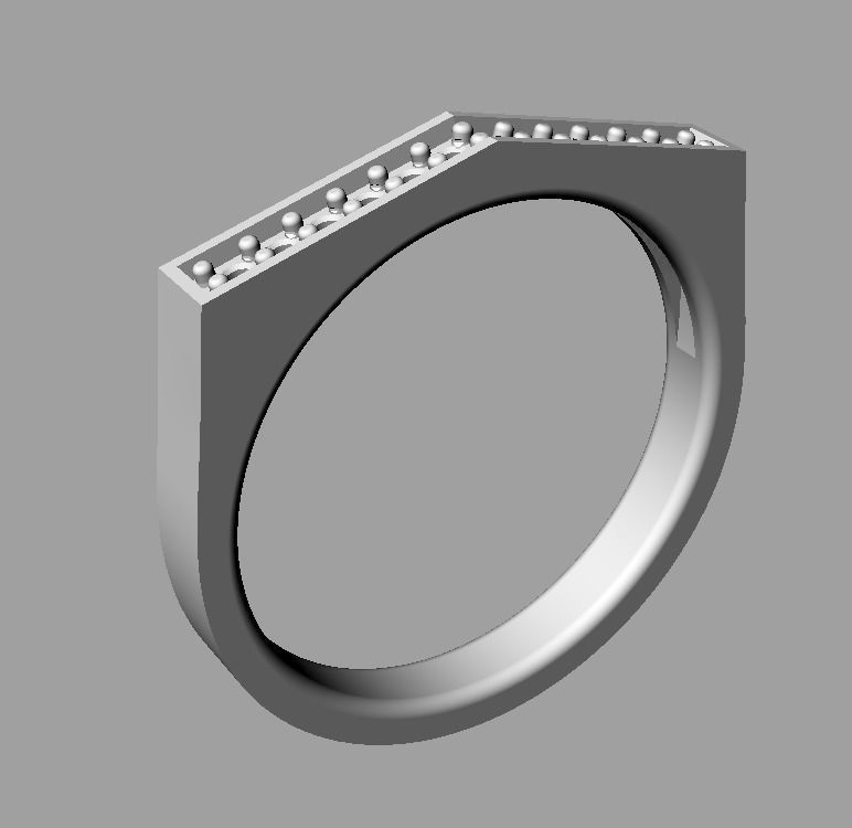 Angled Diamond Ring 3D print model_14