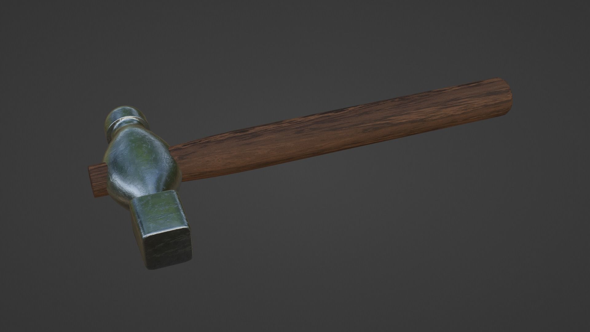 Small Ball Peen Hammer Low-poly 3D model_4