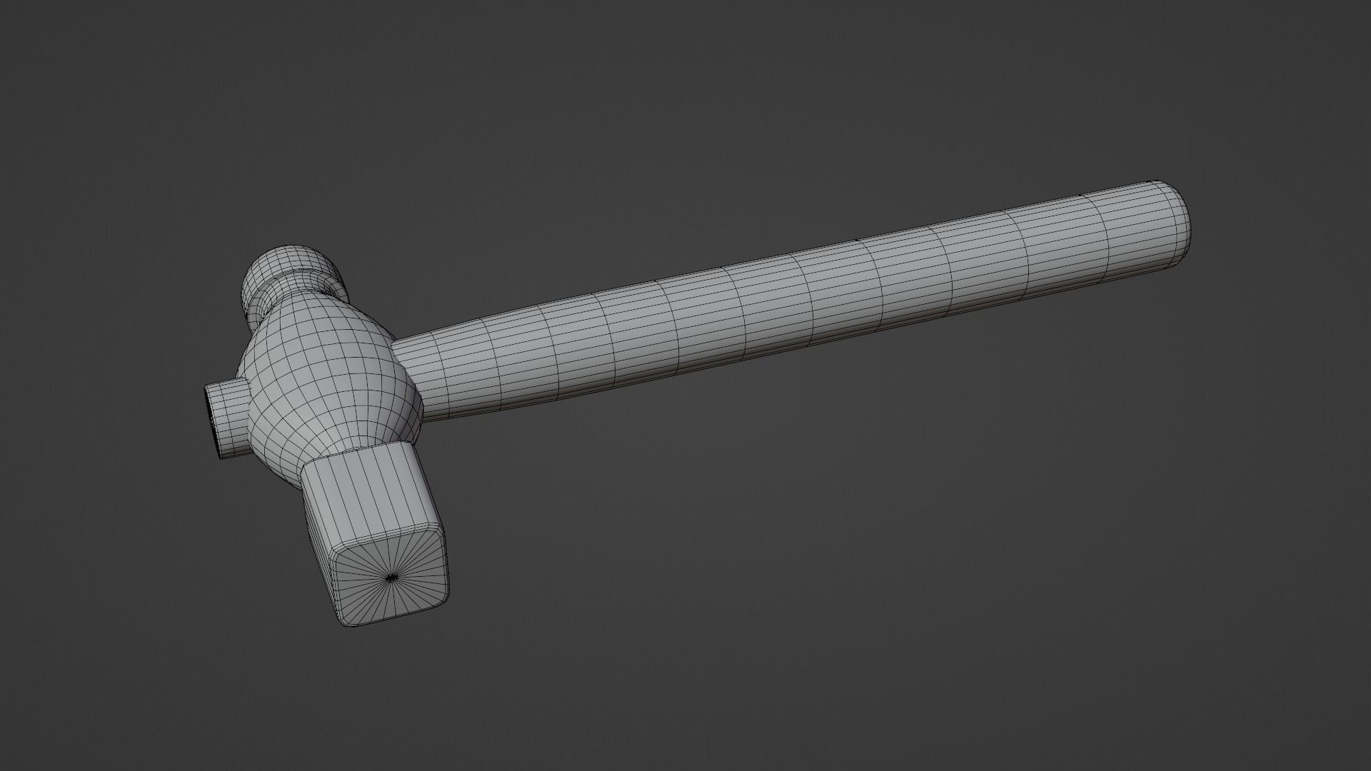 Small Ball Peen Hammer Low-poly 3D model_6
