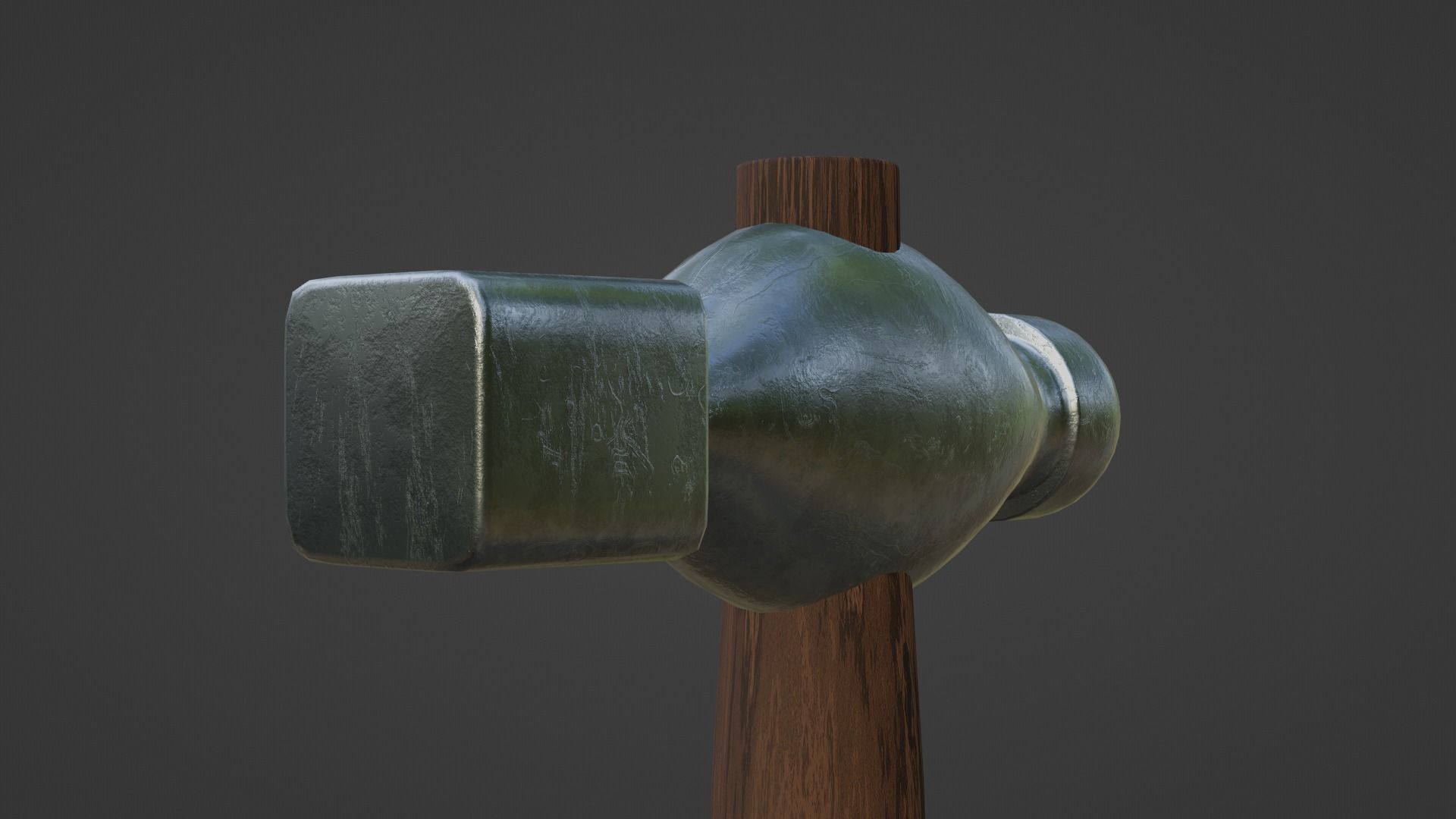 Small Ball Peen Hammer Low-poly 3D model_13
