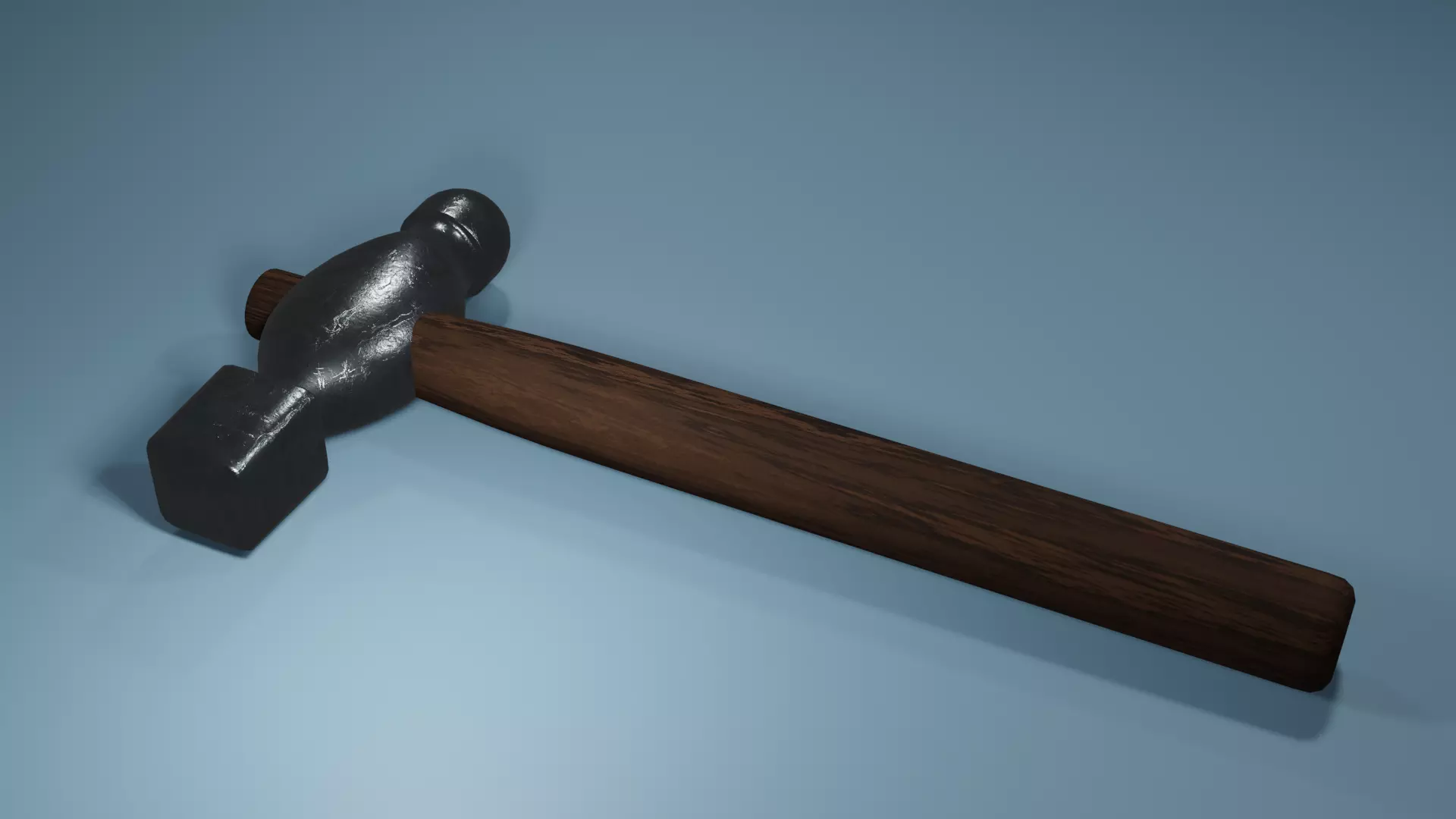 Small Ball Peen Hammer Low-poly 3D model_0