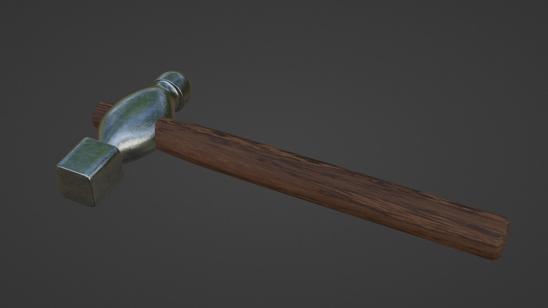 Small Ball Peen Hammer Low-poly 3D model_1