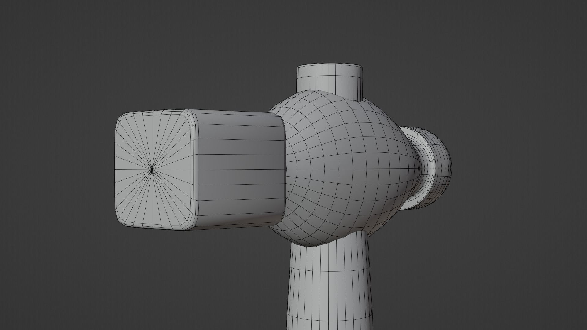 Small Ball Peen Hammer Low-poly 3D model_15