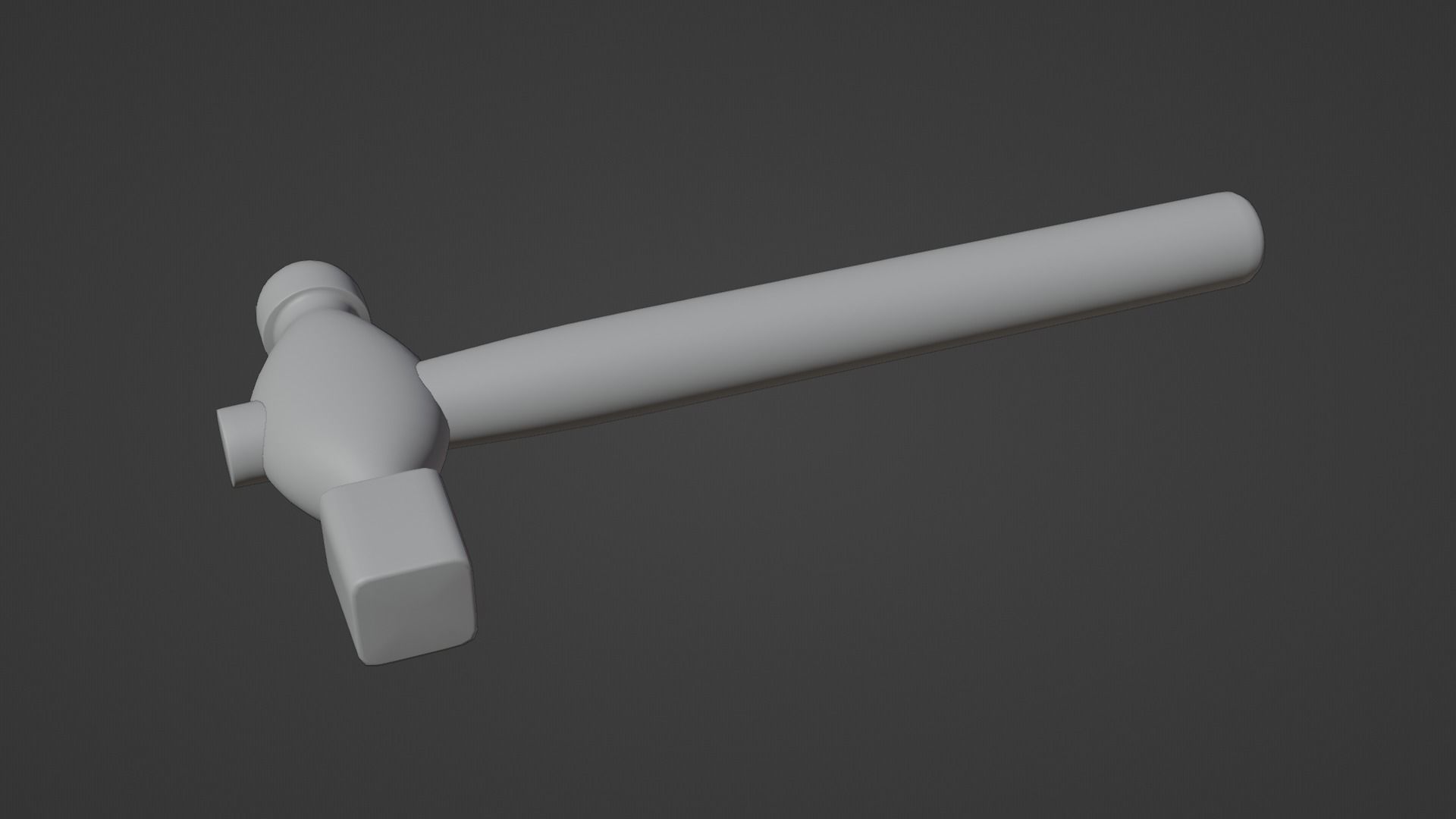 Small Ball Peen Hammer Low-poly 3D model_5