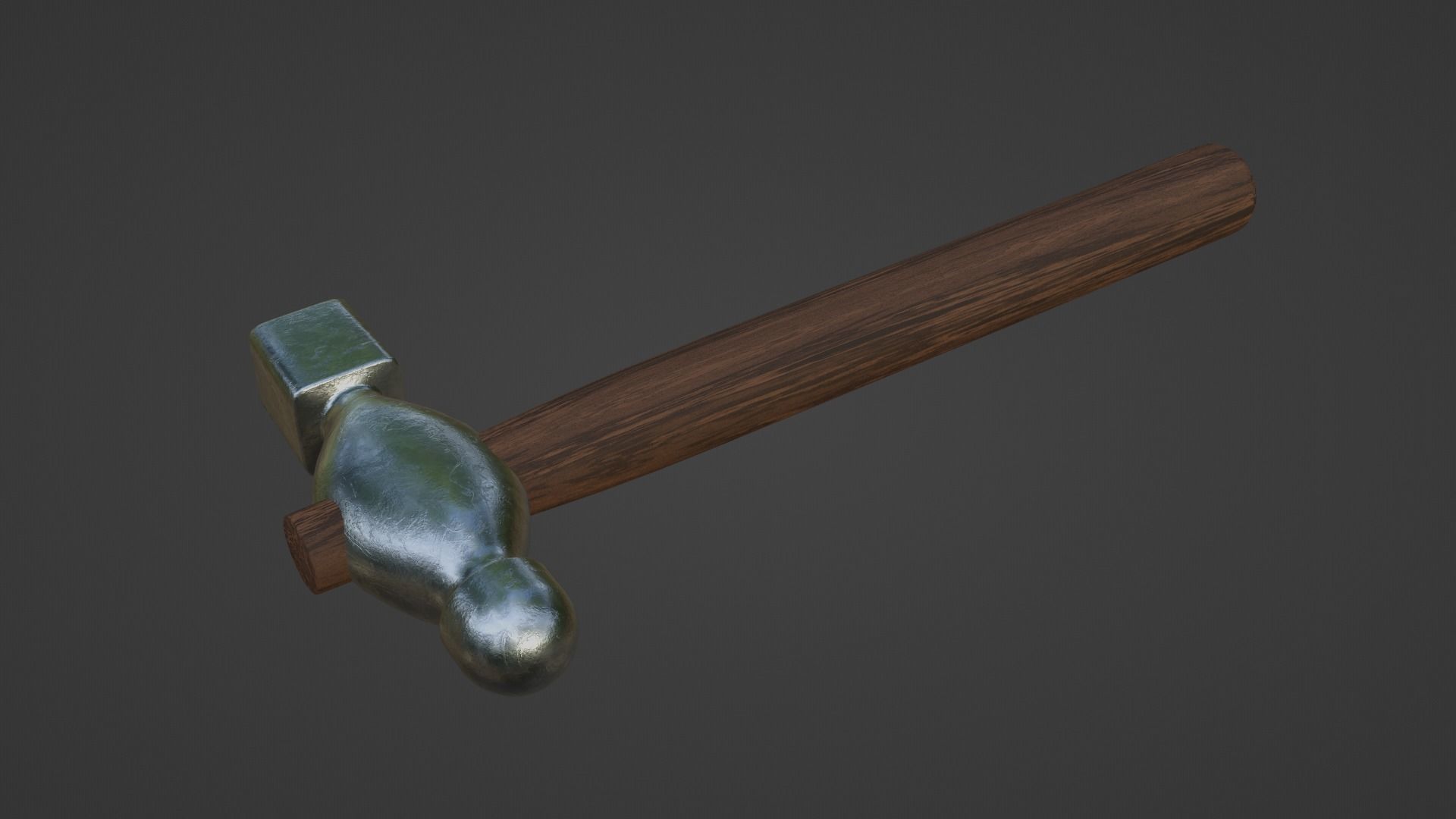 Small Ball Peen Hammer Low-poly 3D model_7