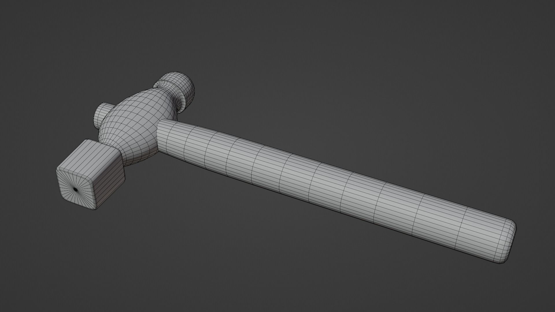 Small Ball Peen Hammer Low-poly 3D model_3