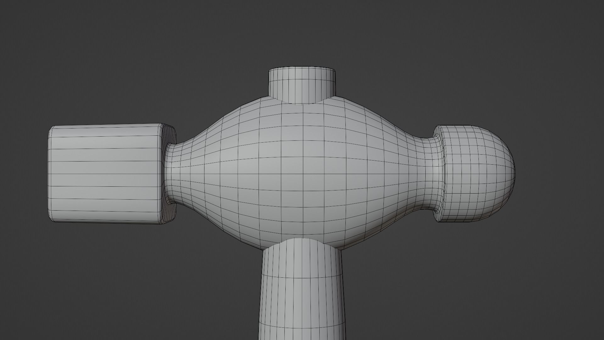 Small Ball Peen Hammer Low-poly 3D model_12