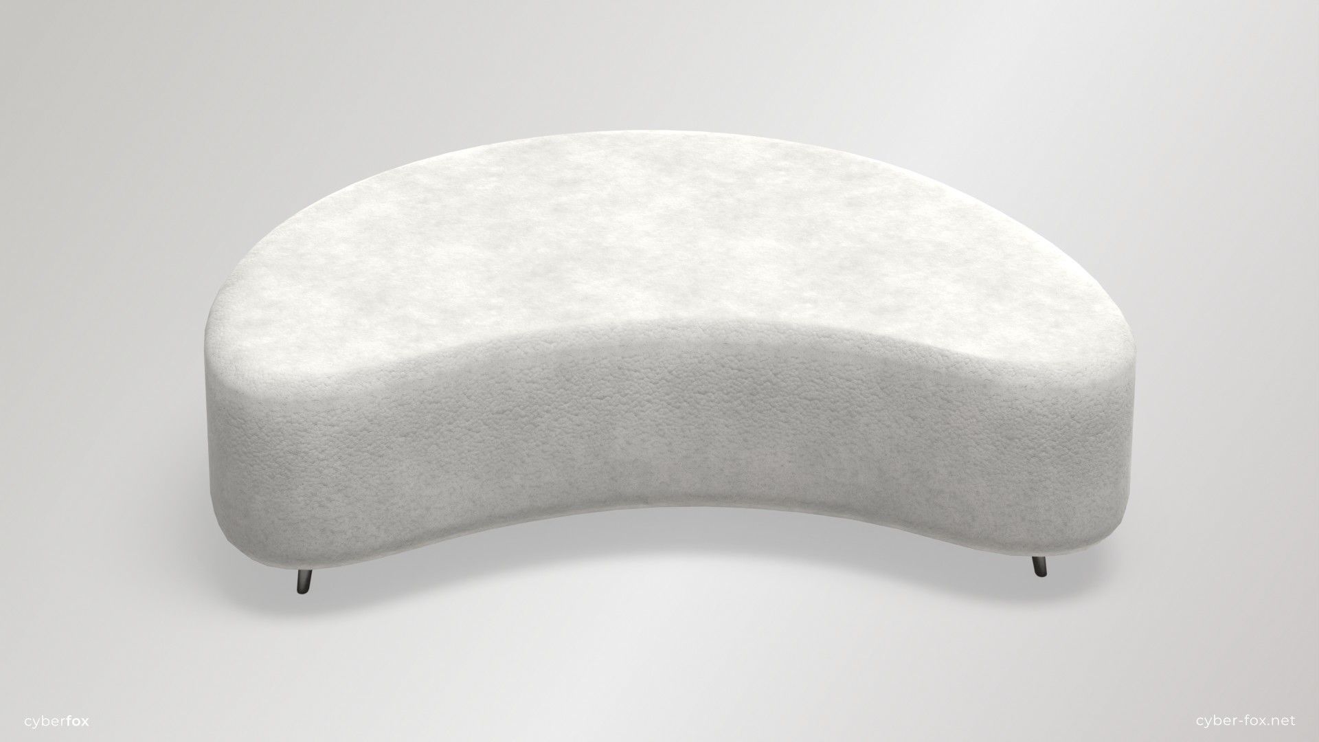 Futuristic Round Sofa Set Low-poly 3D model_10