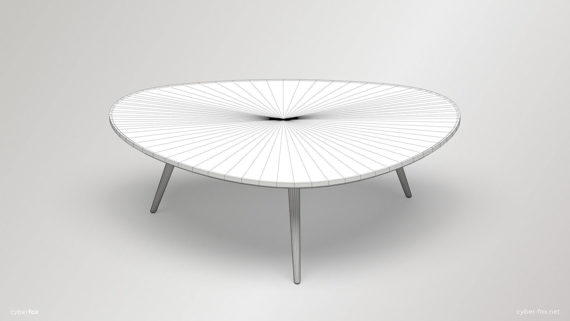 Futuristic Round Sofa Set Low-poly 3D model_15