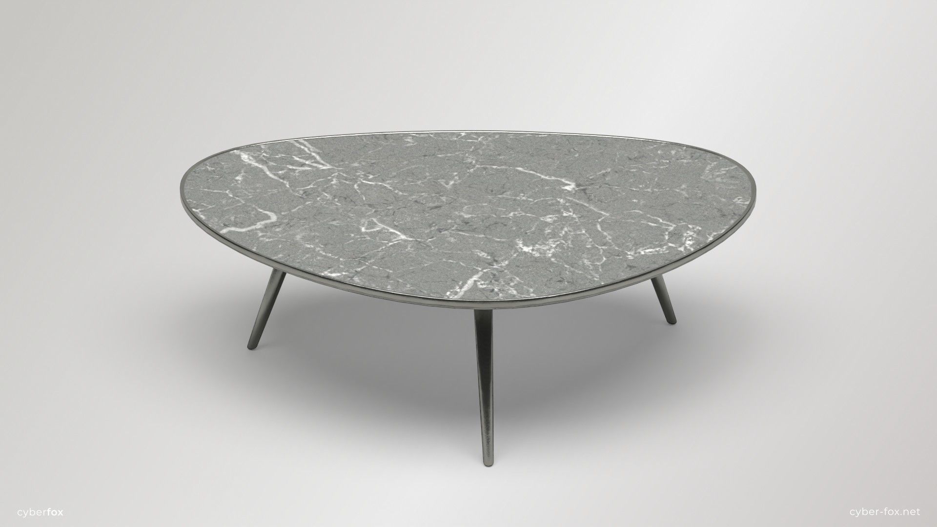 Futuristic Round Sofa Set Low-poly 3D model_14