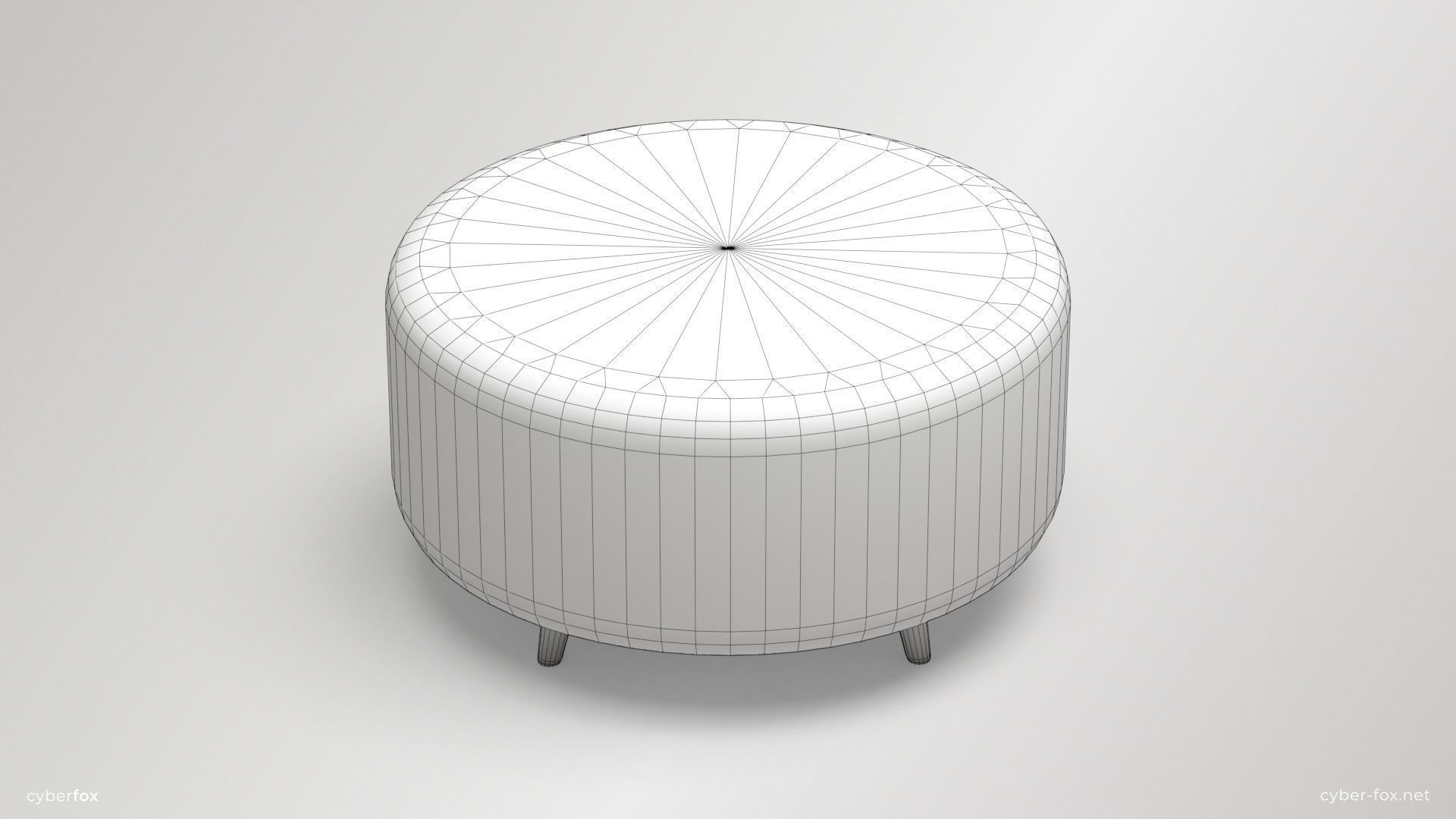 Futuristic Round Sofa Set Low-poly 3D model_13