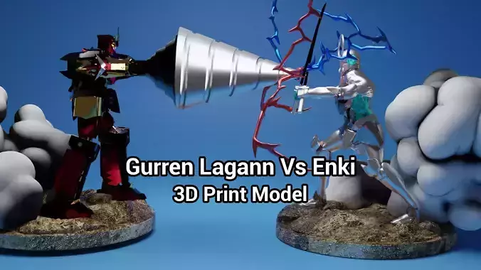 Gurren Lagann Vs Enki 3D print model